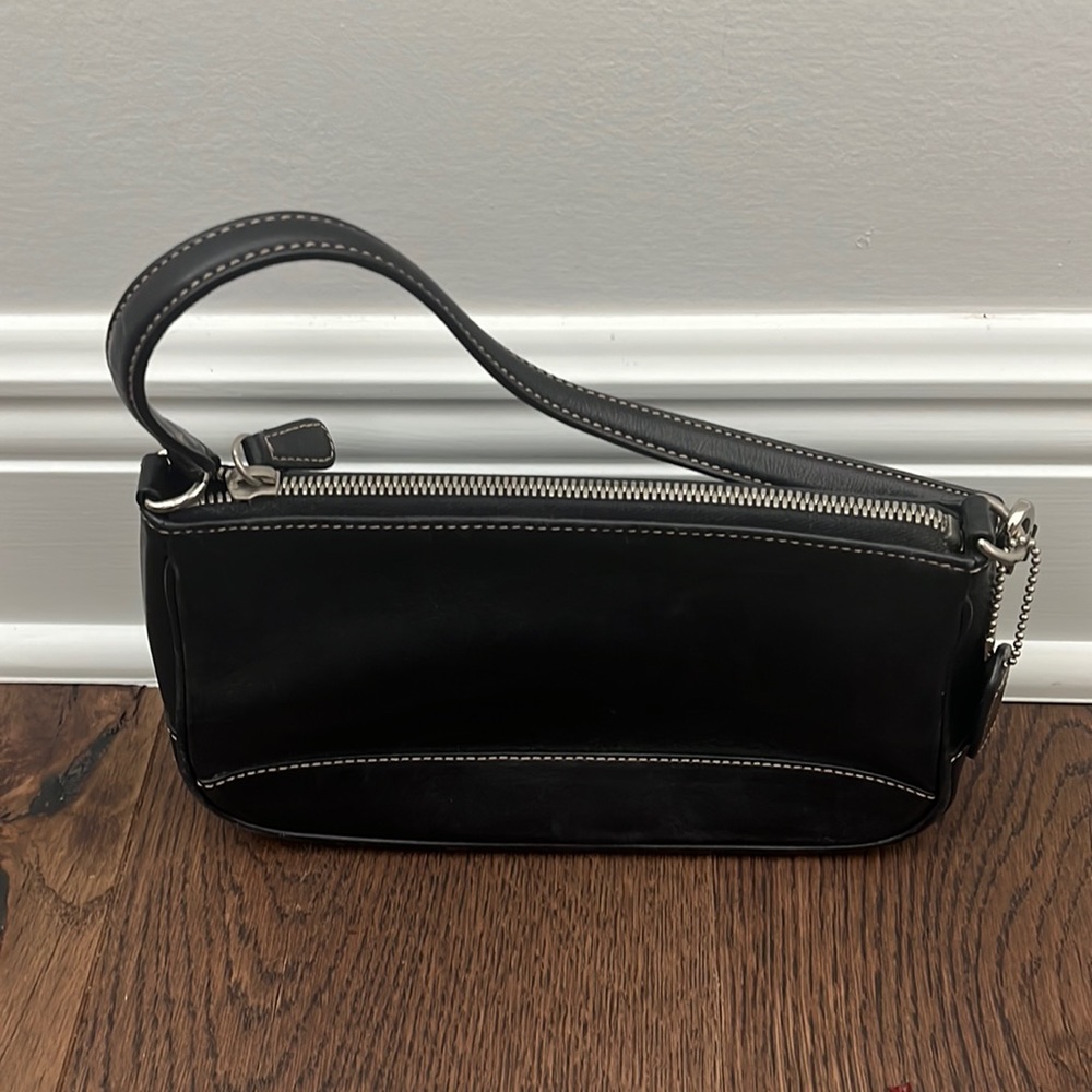 Black leather COACH mini bag
